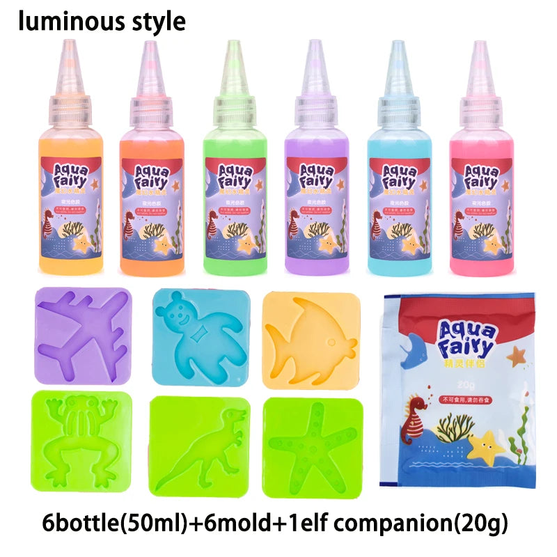 Luminous Magic Water Elf Ocean Mold Companion 3D Handmade Kit Aqua Fairy Gel Set Handicraft DIY Material Set Children Gift