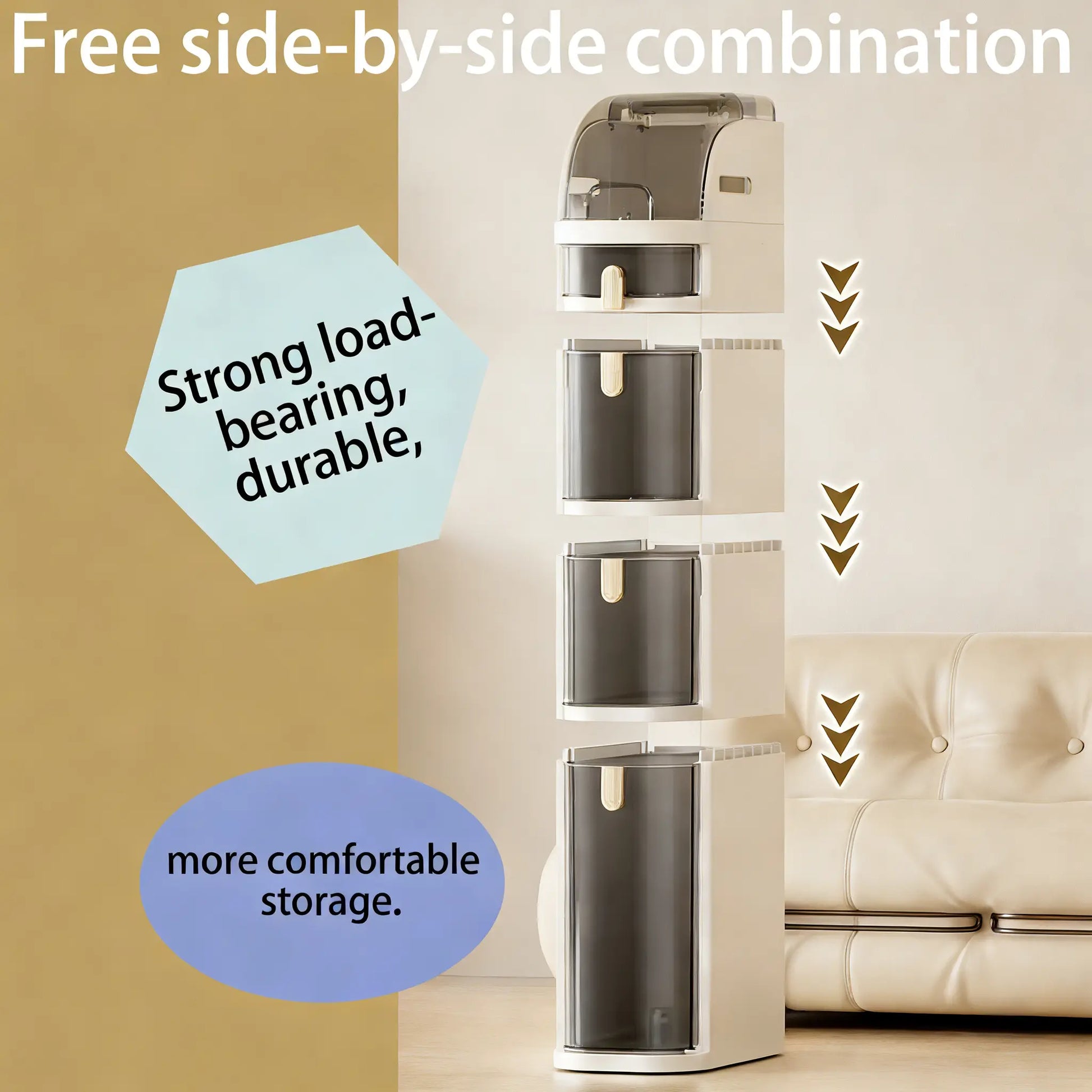4-Layer Ultra-Thin Bathroom Storage Cabinet