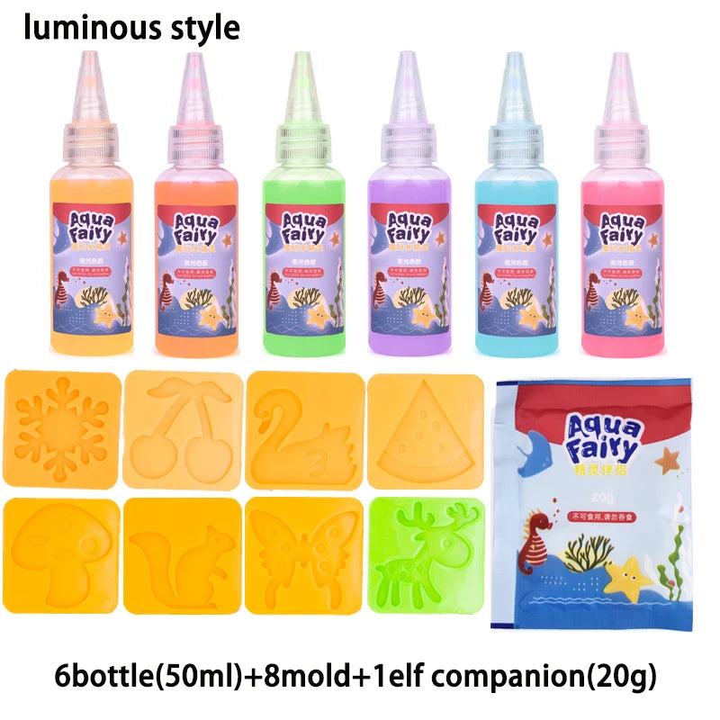 Luminous Magic Water Elf Ocean Mold Companion 3D Handmade Kit Aqua Fairy Gel Set Handicraft DIY Material Set Children Gift