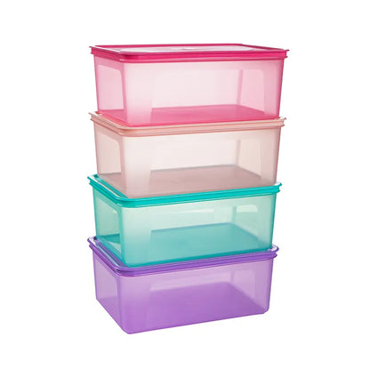 Keep Tab Multicolor Plastic Food Storage Containers with Airtight Lids for Kitchen Organization