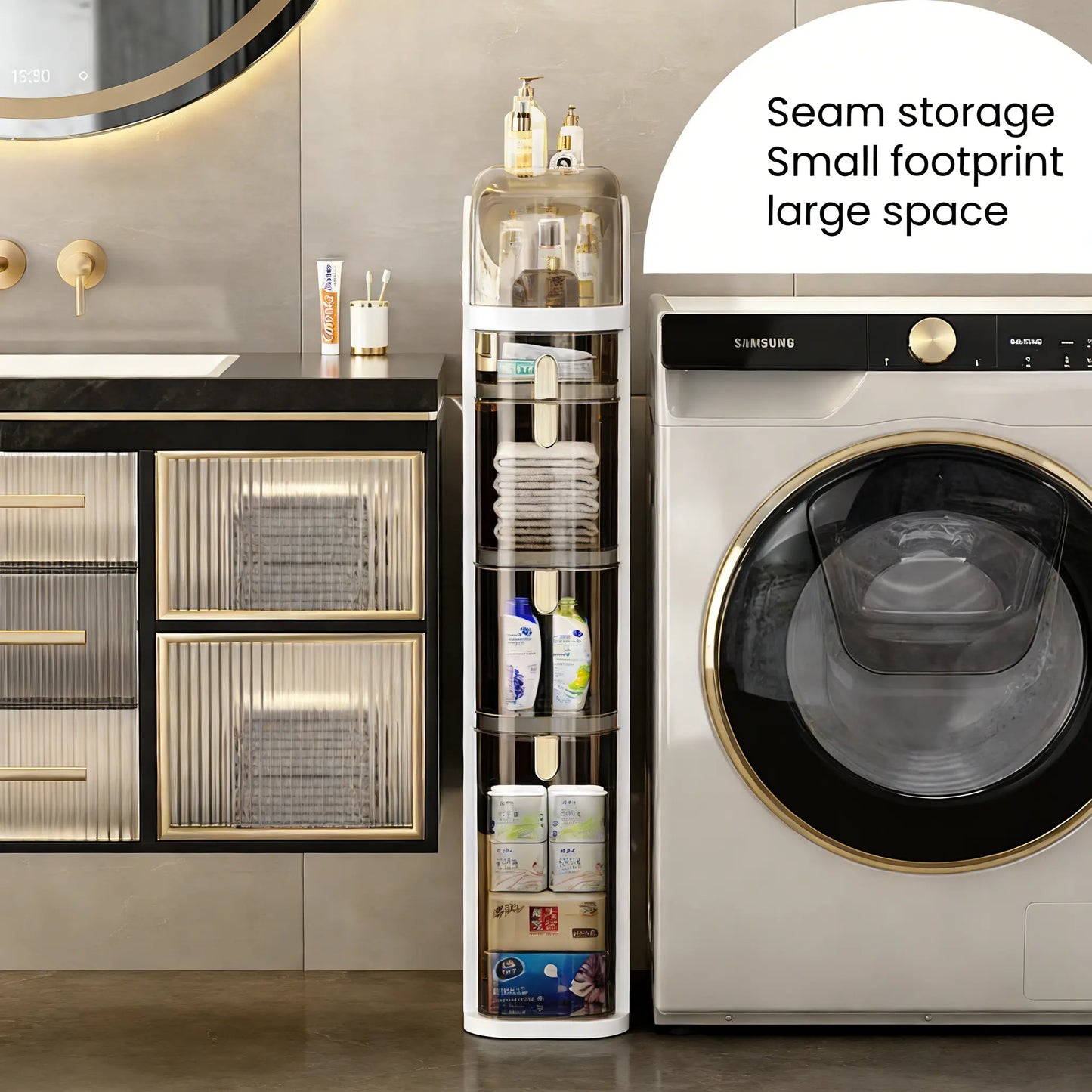 4-Layer Ultra-Thin Bathroom Storage Cabinet