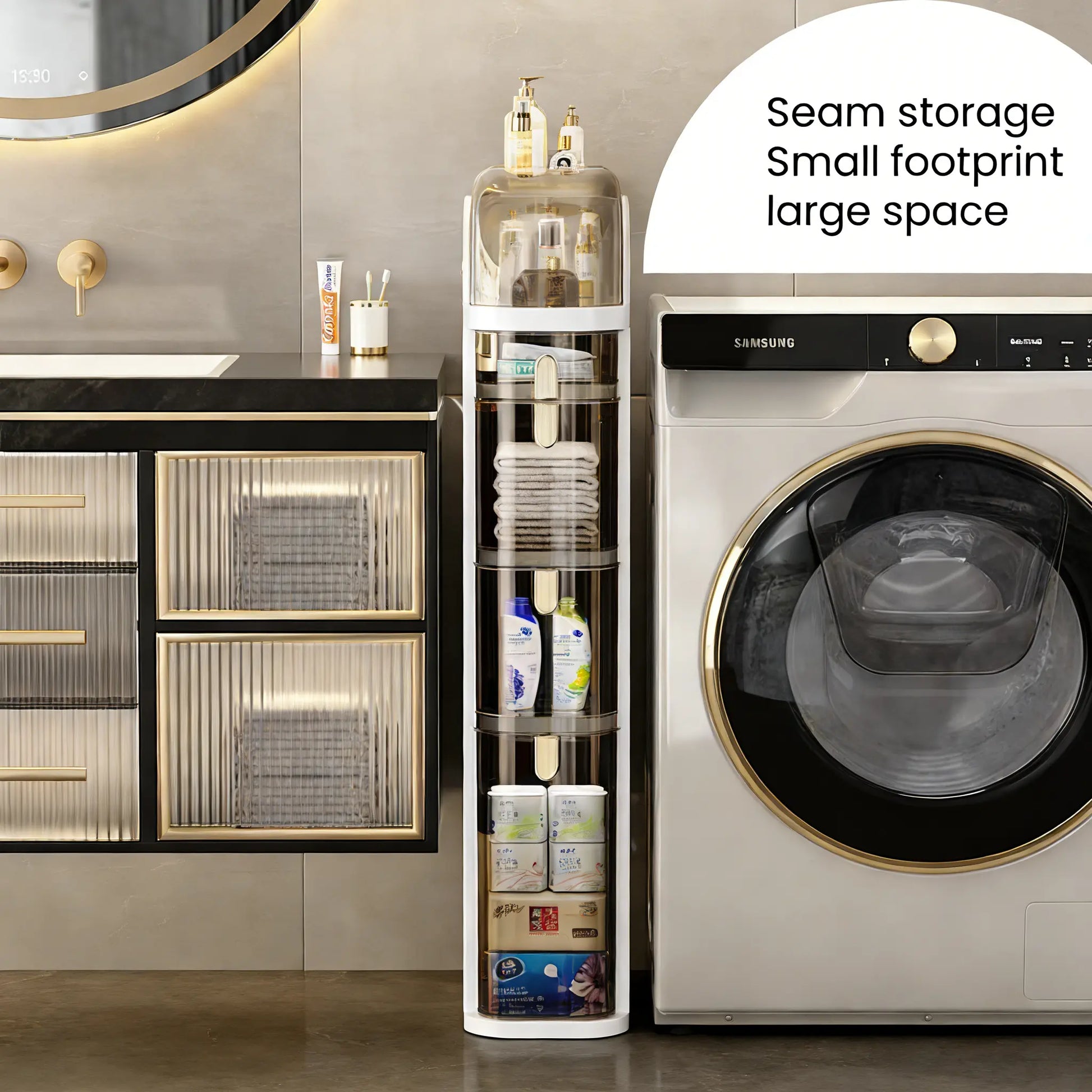 4-Layer Ultra-Thin Bathroom Storage Cabinet