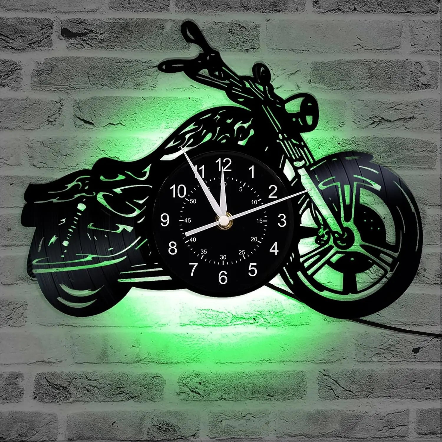 Motorcycle Vinyl Record Wall Clock