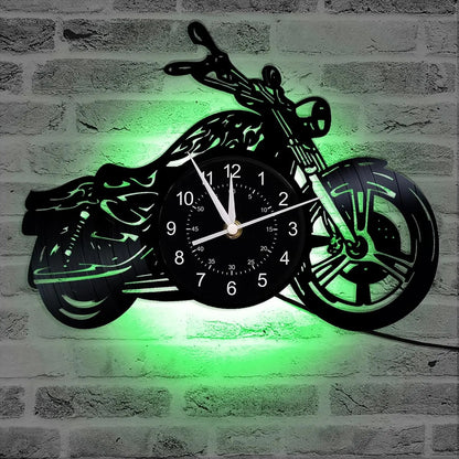 Motorcycle Vinyl Record Wall Clock