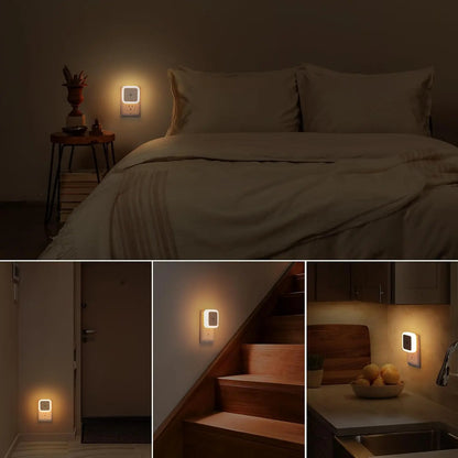 BOBO Sleep Night Lights Plug into Wall, Sleep Light for Kids and Adult, Bedroom Night Light, Light Sensor, LED, Dimmable, Warm Soft Light Plug in Night Light
