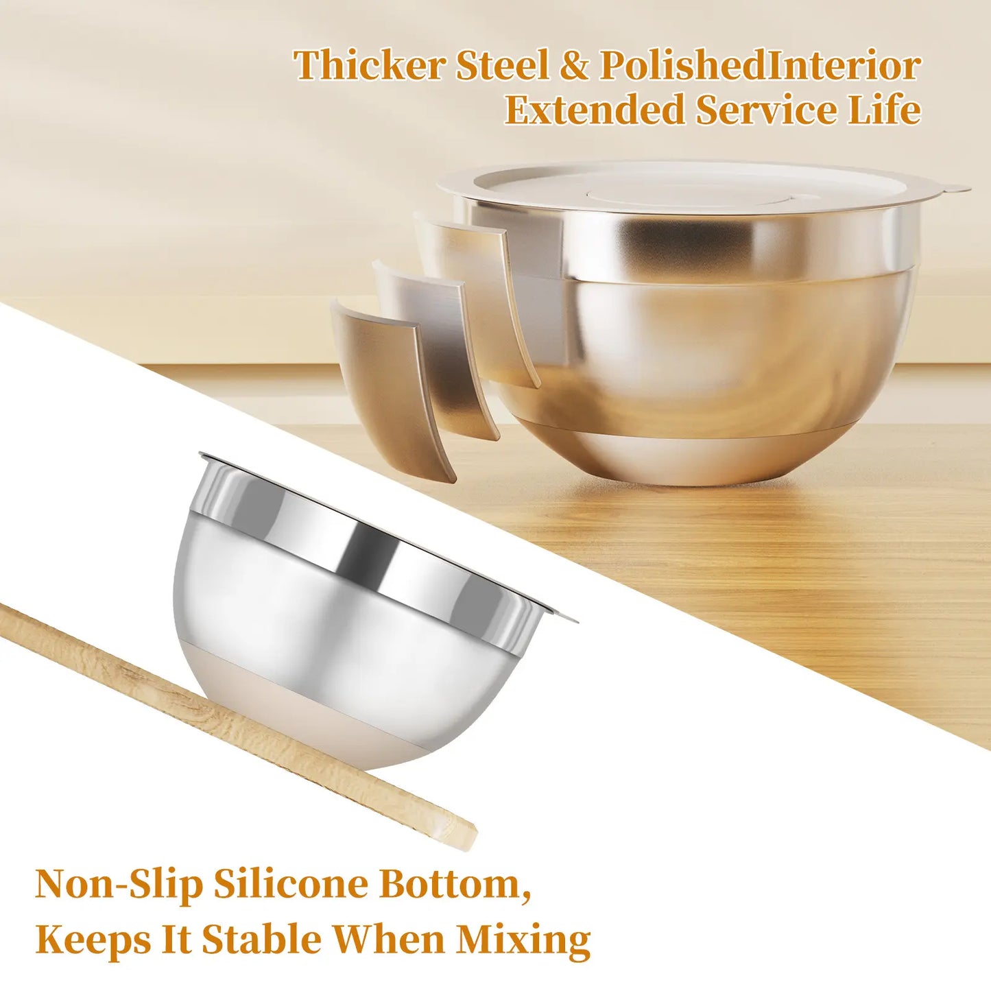 6 Piece Mixing Bowls with Lids Set