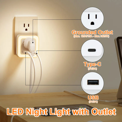 2-Pack USB Wall Night Lights