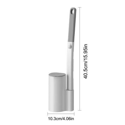 Home Essentials Disposable Toilet Brush Set-Includes 24 Disposable Replacement Heads+Toilet Brush+Wall-Mounted Toilet Caddy,Easy to Use,Thorough Cleaning,Antibacterial,Deodorizing,Dispose after Use,No Secondary Contamination,Cleaning Supplies and Tools Ti