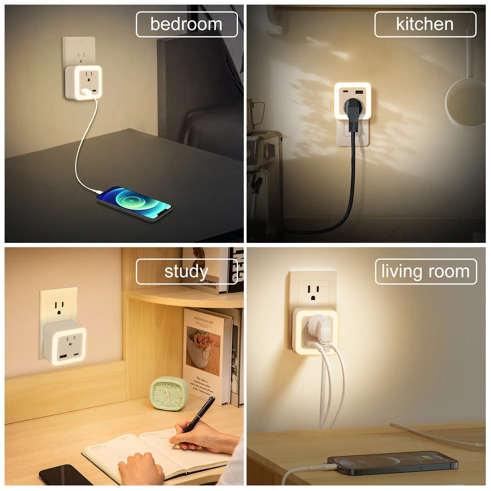 2-Pack USB Wall Night Lights