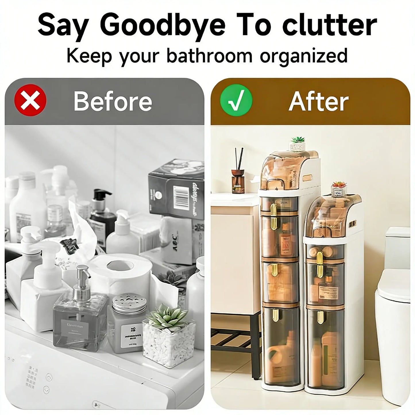 4-Layer Ultra-Thin Bathroom Storage Cabinet