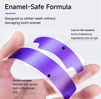 Bright Purple Whitening Strips New Formula Residual Free V34 Teeth Whitening Strips