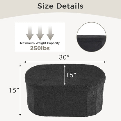 Folding Storage Ottoman Bench