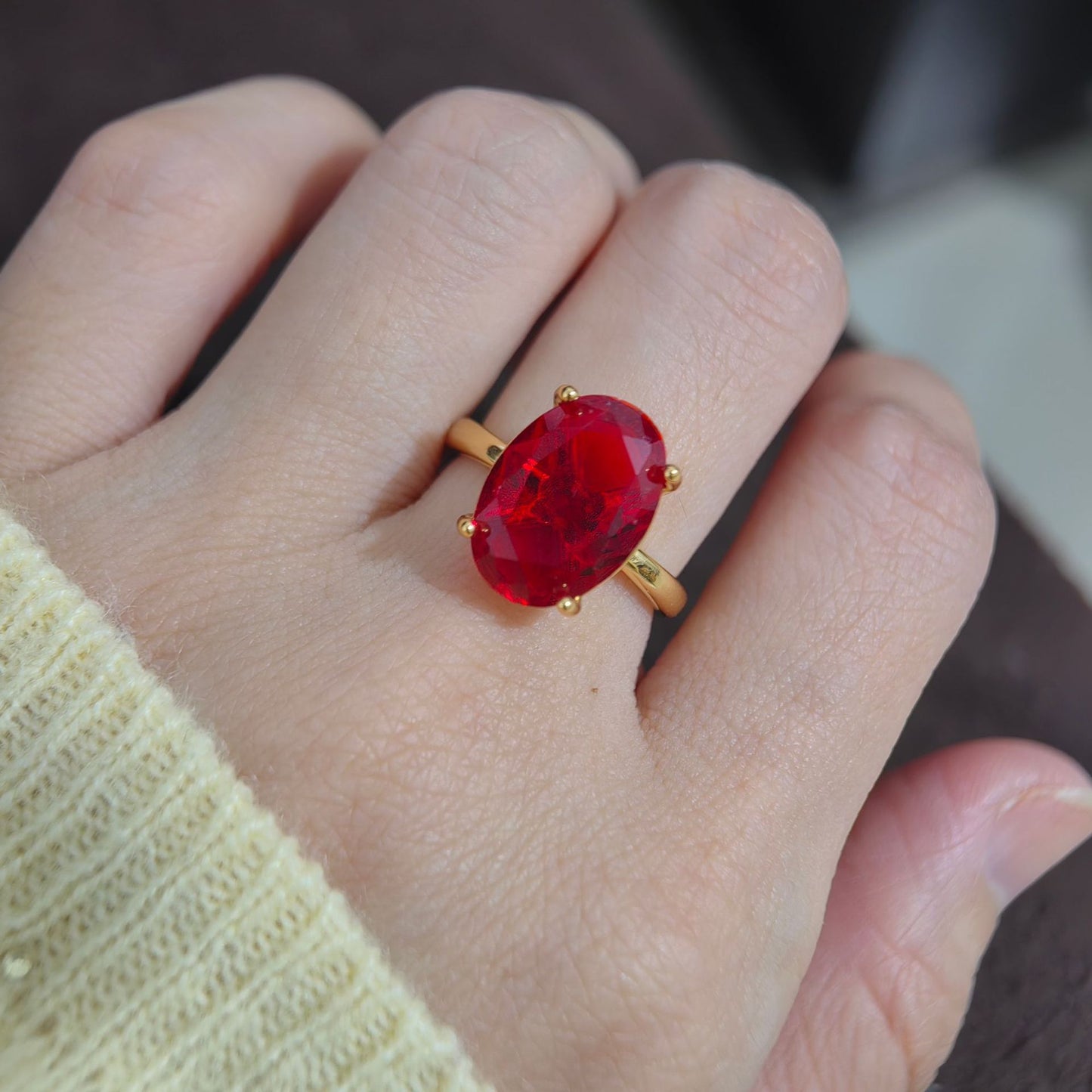 Oval Cut Cubic Women Fasion Ring