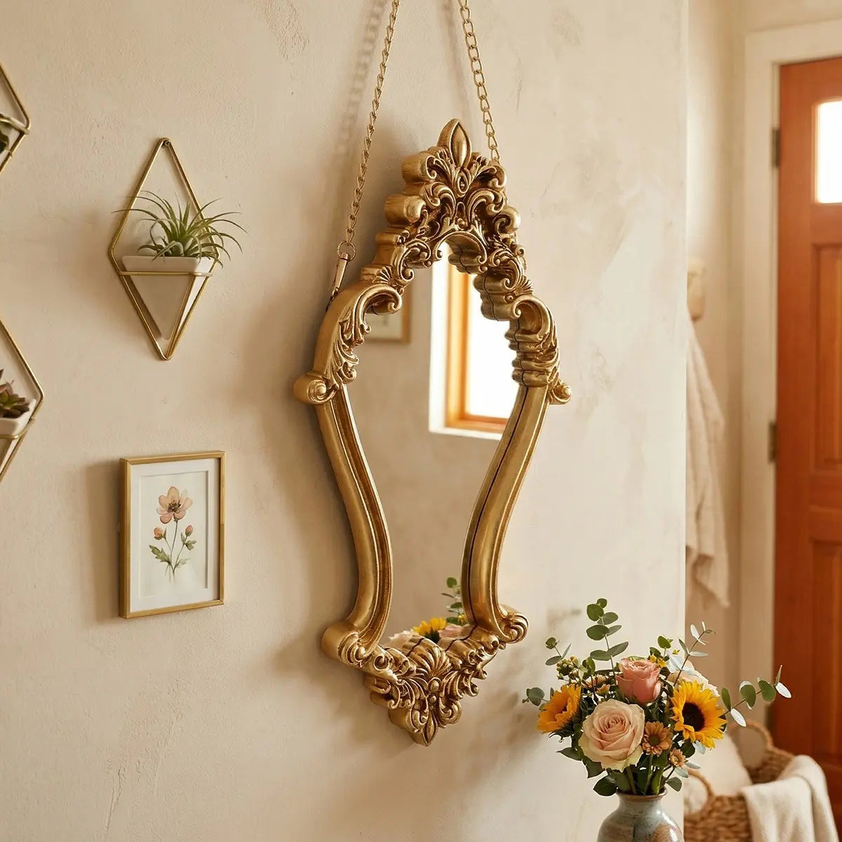European Vintage Resin Wall Mirror