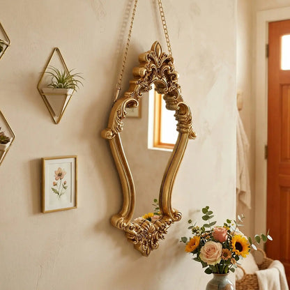 European Vintage Resin Wall Mirror