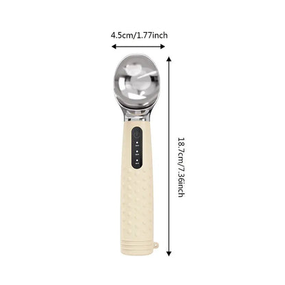 Ice Cream Scoop, Heated Ice Cream Spoon, USB Rechargeable, Easy to Dig Hard Ice Cream, Convenient and Practical Design