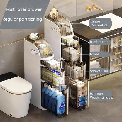 4-Layer Ultra-Thin Bathroom Storage Cabinet