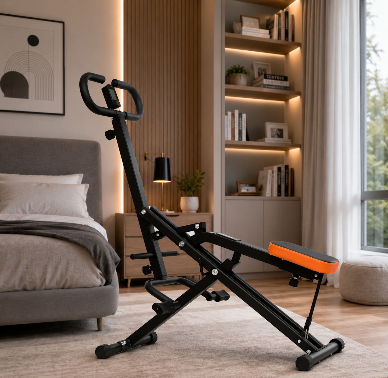 Home Fitness Equipment: Squat Machine, Rowing Machine, Hip and Thigh Exerciser, Hip Bridge Machine, Horseback Riding Machine