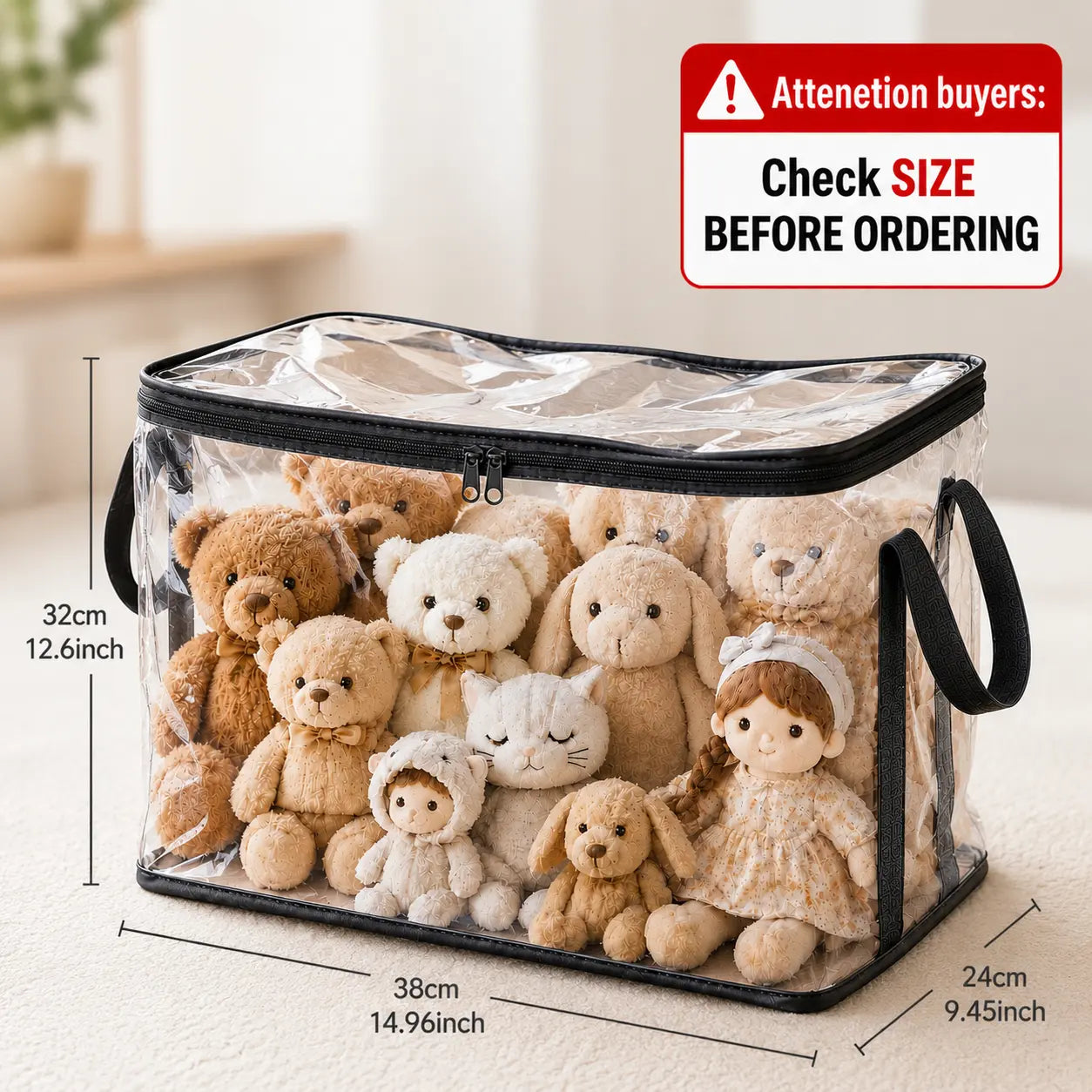 Clear PVC Storage Box with Handle - Dustproof Durable Organizer