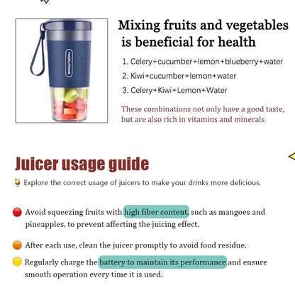Portable USB Rechargeable Blender & Smoothie Maker