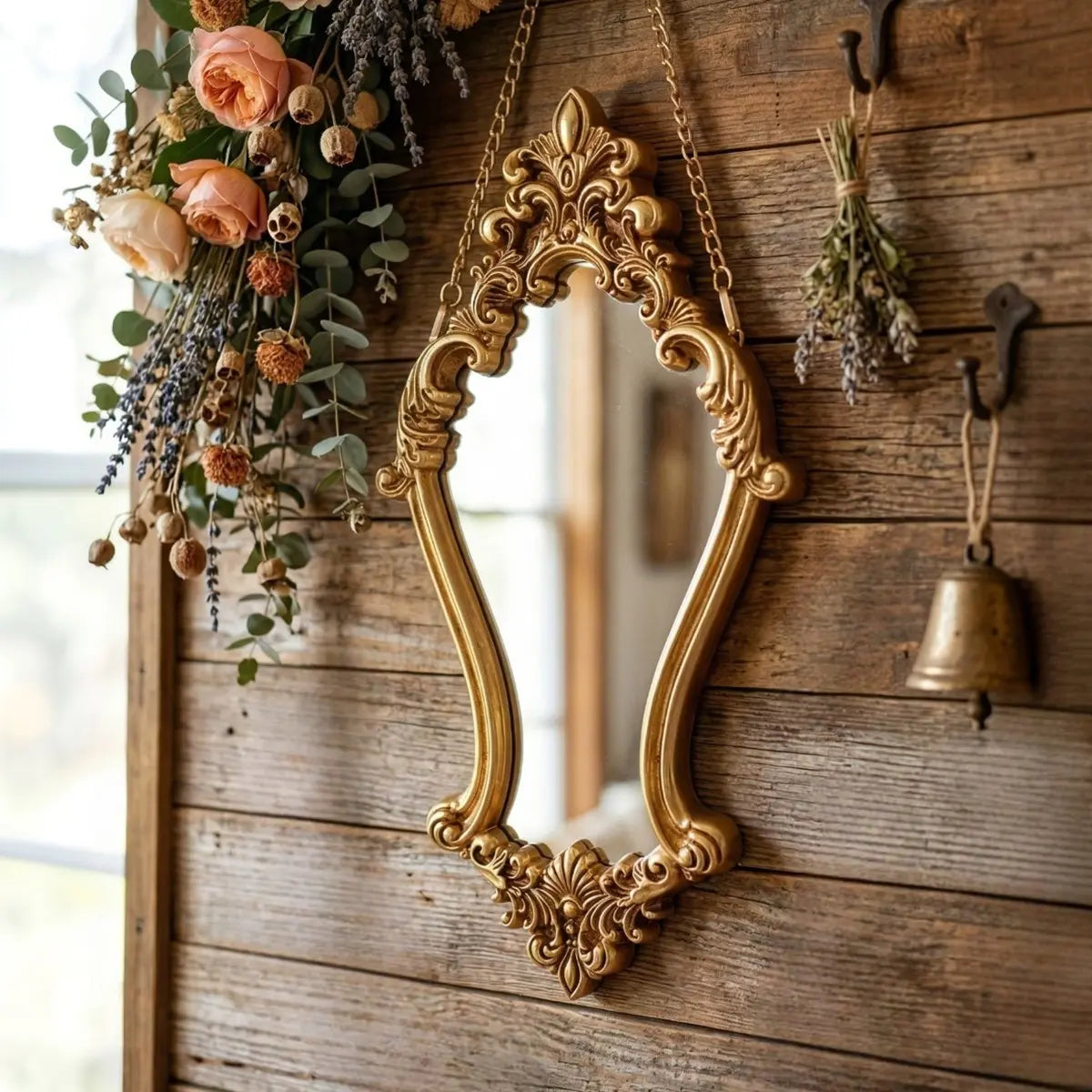 European Vintage Resin Wall Mirror