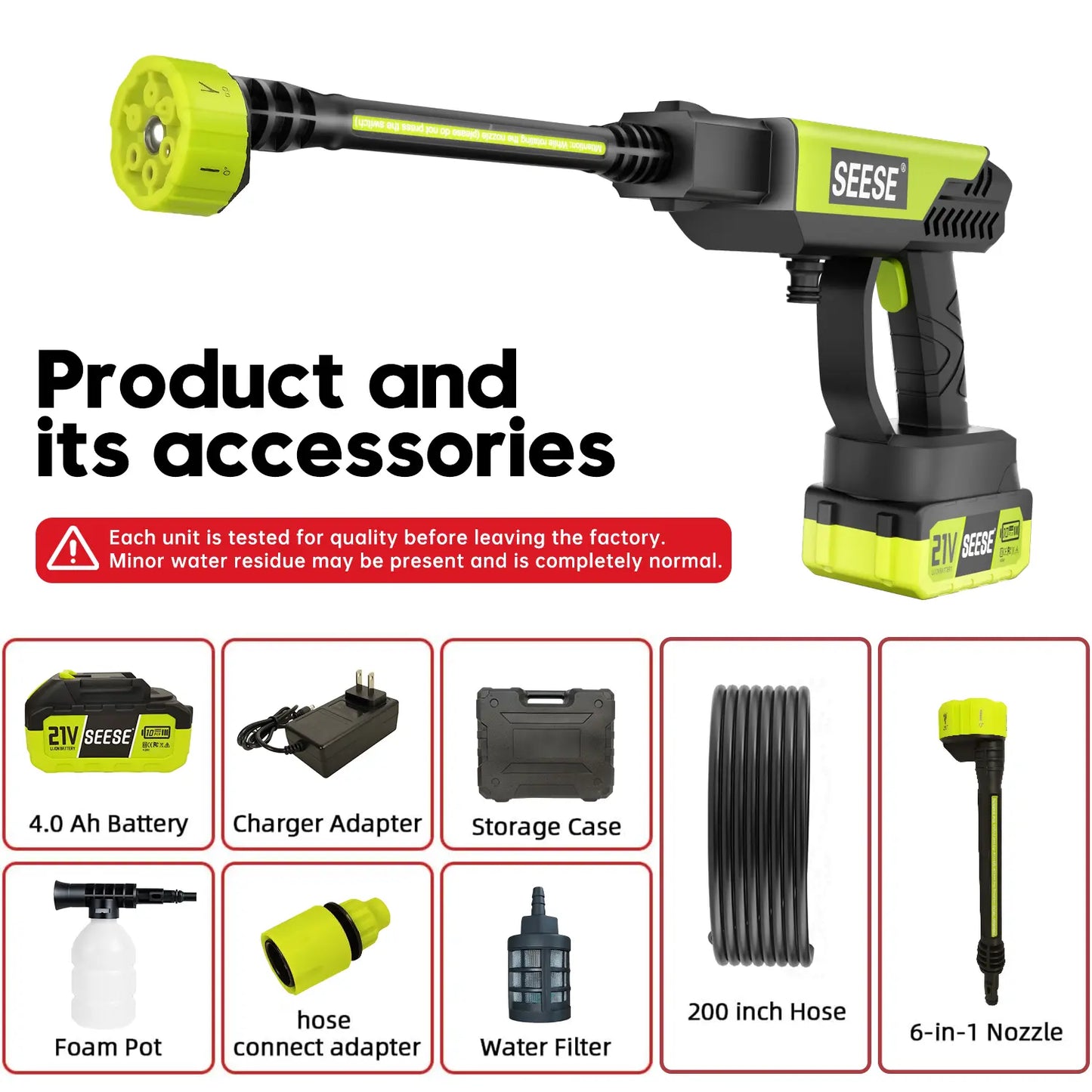 Seese Cordless Pressure Washer and Single Port Charger Base