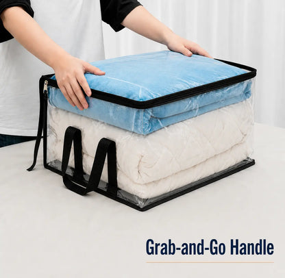 Clear PVC Storage Box with Handle - Dustproof Durable Organizer