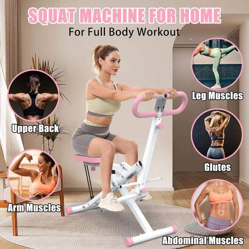 Home Fitness Equipment: Squat Machine, Rowing Machine, Hip and Thigh Exerciser, Hip Bridge Machine, Horseback Riding Machine