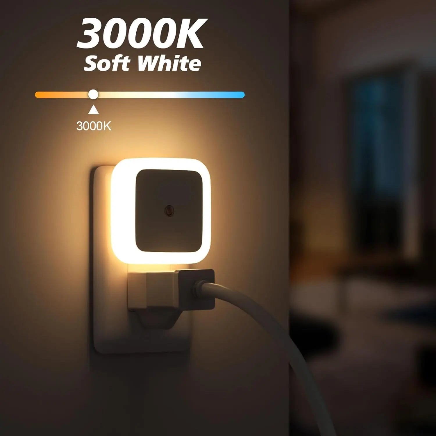 BOBO Sleep Night Lights Plug into Wall, Sleep Light for Kids and Adult, Bedroom Night Light, Light Sensor, LED, Dimmable, Warm Soft Light Plug in Night Light