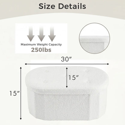 Folding Storage Ottoman Bench