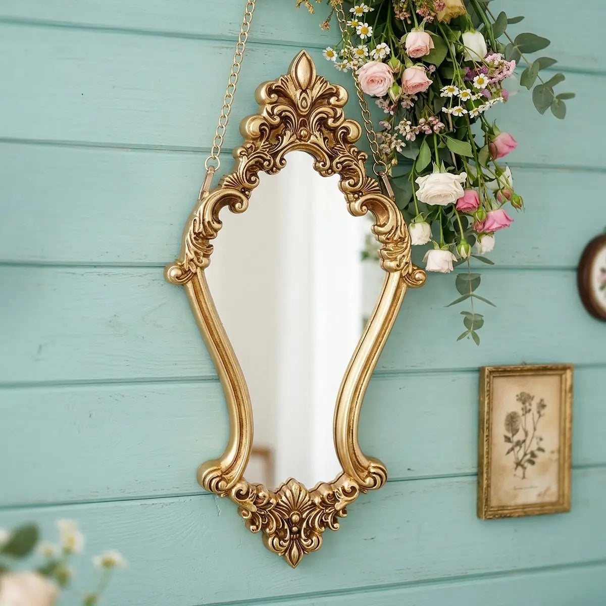 European Vintage Resin Wall Mirror