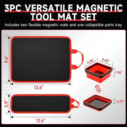 3PC Double-Sided Magnetic Tool Mat Set