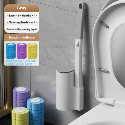 Home Essentials Disposable Toilet Brush Set-Includes 24 Disposable Replacement Heads+Toilet Brush+Wall-Mounted Toilet Caddy,Easy to Use,Thorough Cleaning,Antibacterial,Deodorizing,Dispose after Use,No Secondary Contamination,Cleaning Supplies and Tools Ti