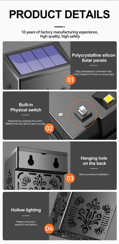 Elegant Design Solar Wall/Fence Light 
