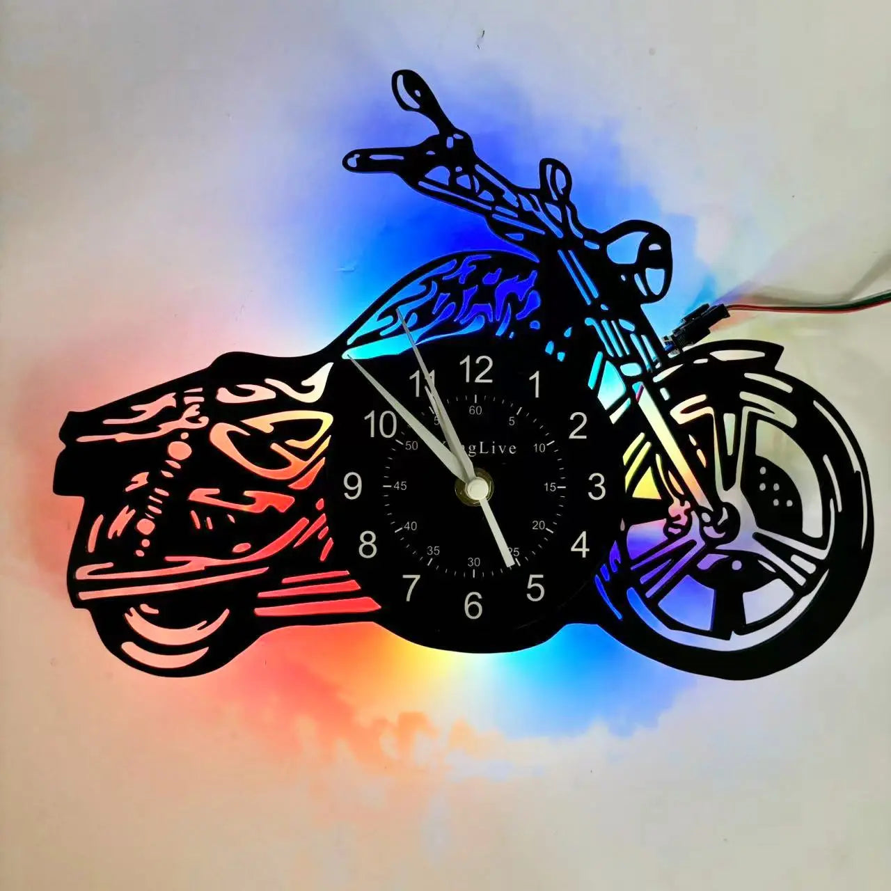 Motorcycle Vinyl Record Wall Clock