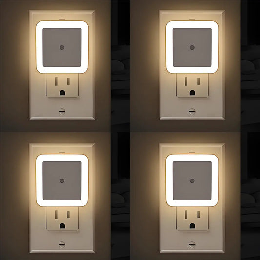 BOBO Sleep Night Lights Plug into Wall, Sleep Light for Kids and Adult, Bedroom Night Light, Light Sensor, LED, Dimmable, Warm Soft Light Plug in Night Light