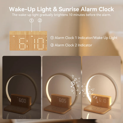 Sunrise Alarm Clock Night Light with Wireless Charger
