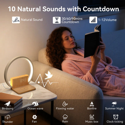 Sunrise Alarm Clock Night Light with Wireless Charger
