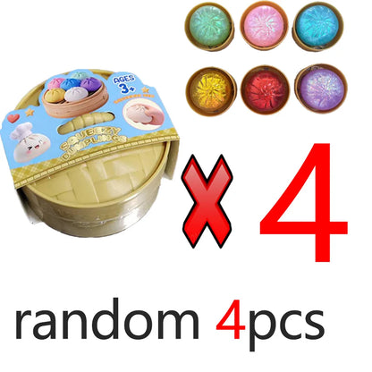 Dumpling Pressure Dumpling Squishies Cute Colorful Bun Toy Slow Rising Stress Relief Fidget Toy for Kids Adults Anti-Anxiety Gif