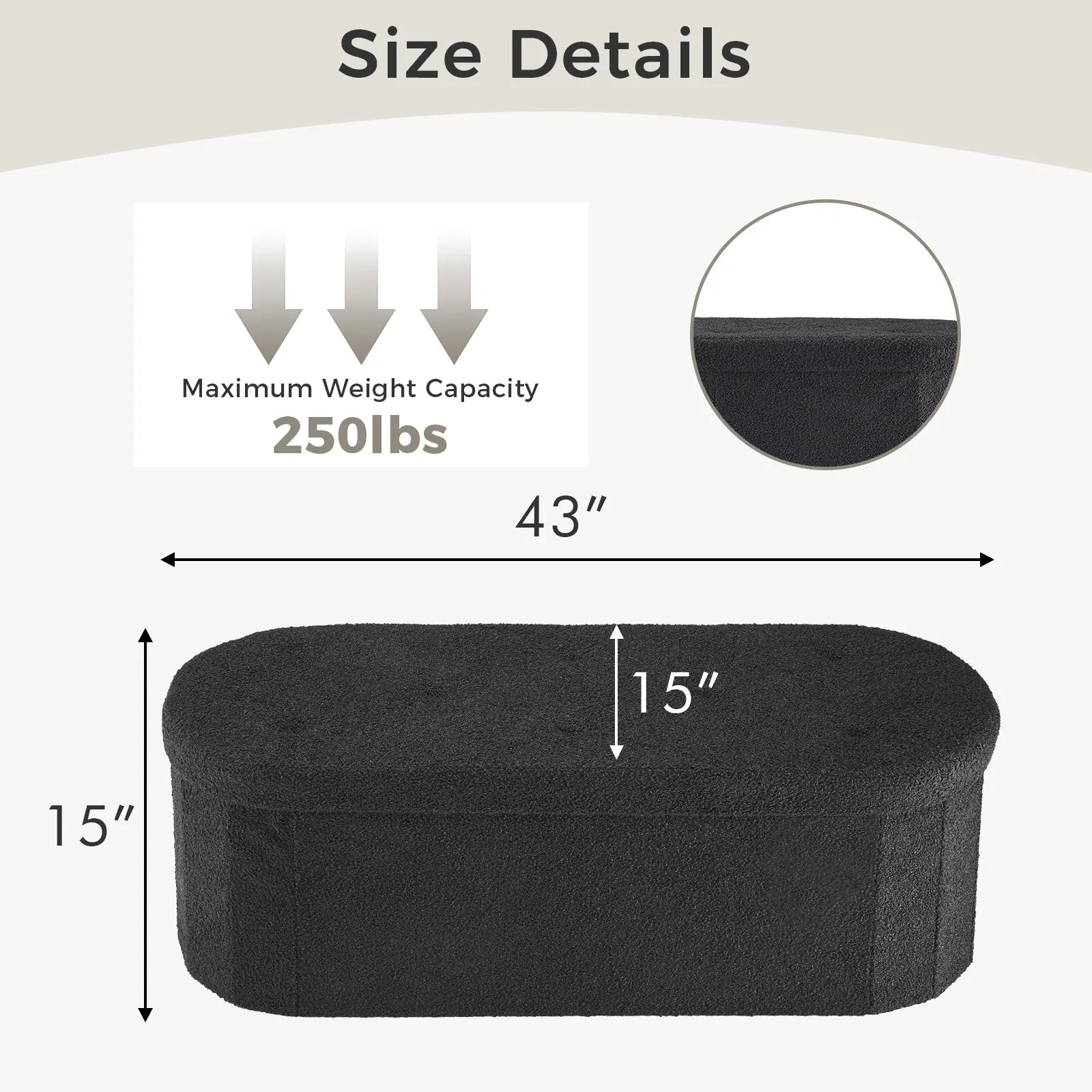 Folding Storage Ottoman Bench