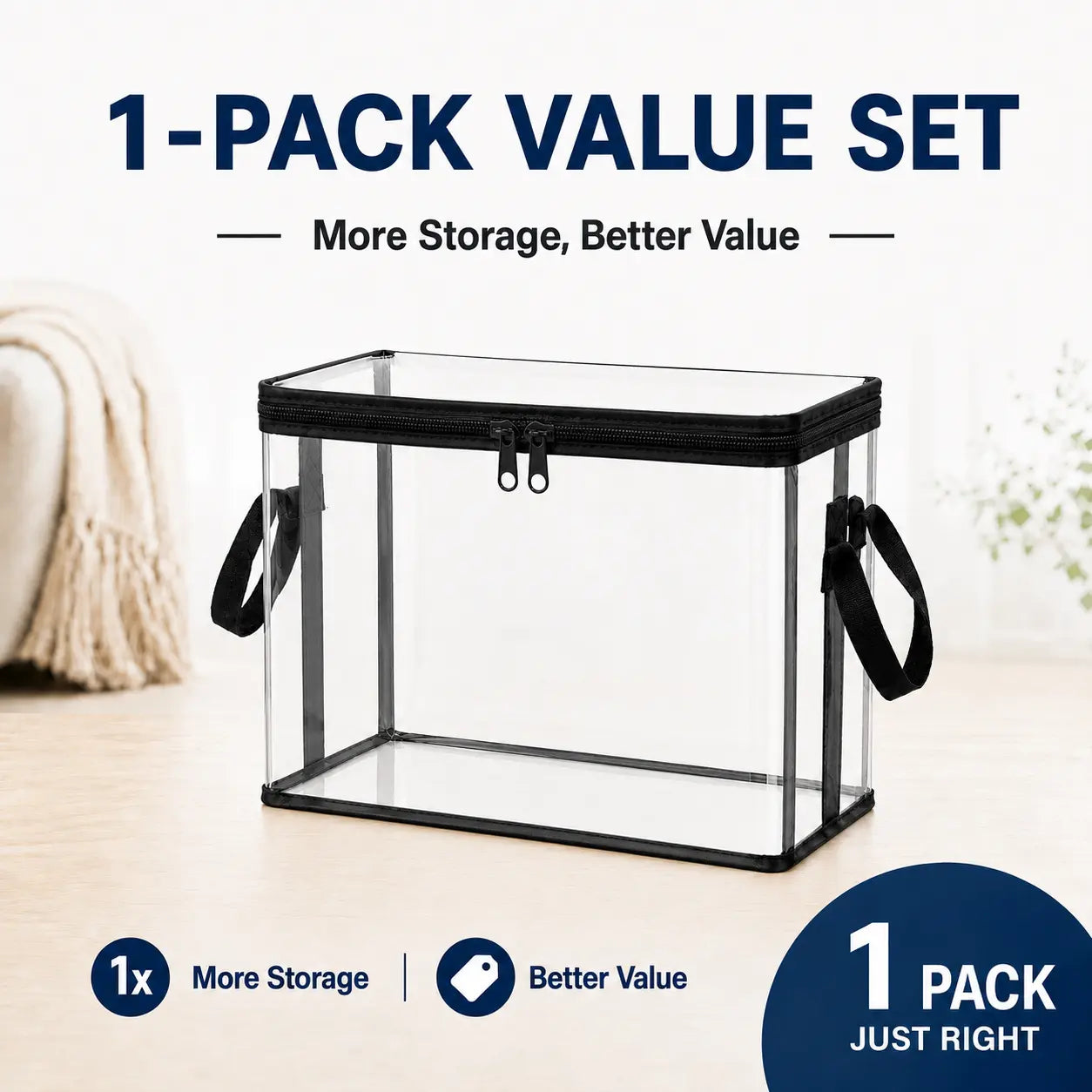 Clear PVC Storage Box with Handle - Dustproof Durable Organizer