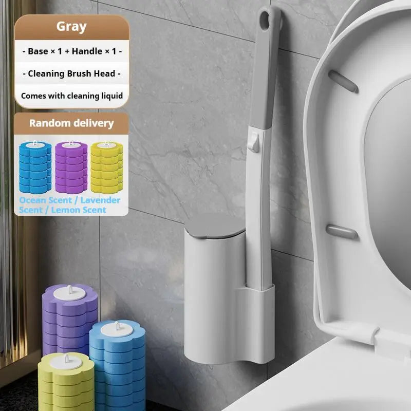 Home Essentials Disposable Toilet Brush Set-Includes 24 Disposable Replacement Heads+Toilet Brush+Wall-Mounted Toilet Caddy,Easy to Use,Thorough Cleaning,Antibacterial,Deodorizing,Dispose after Use,No Secondary Contamination,Cleaning Supplies and Tools Ti