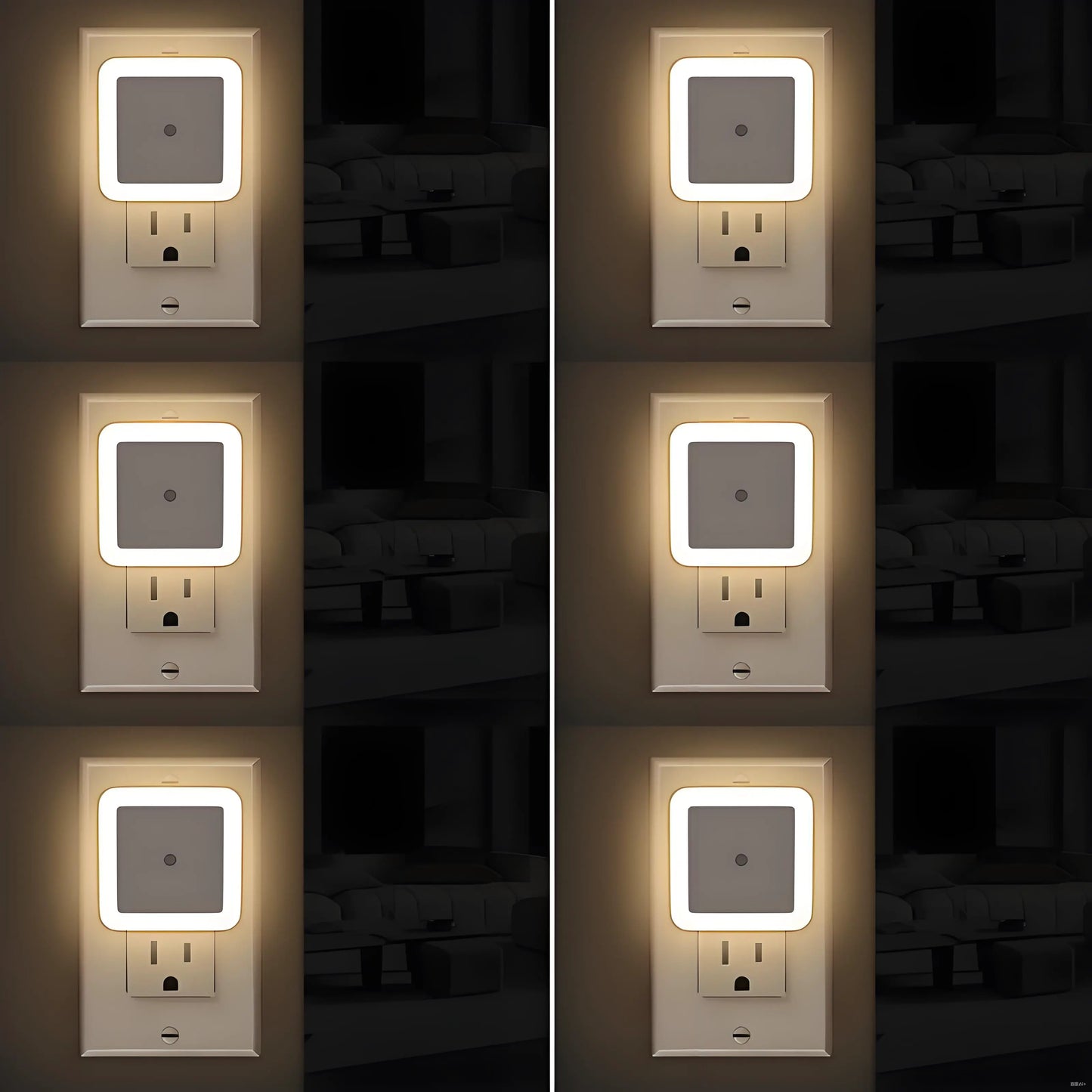 BOBO Sleep Night Lights Plug into Wall, Sleep Light for Kids and Adult, Bedroom Night Light, Light Sensor, LED, Dimmable, Warm Soft Light Plug in Night Light