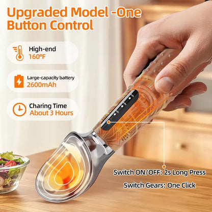 Ice Cream Scoop, Heated Ice Cream Spoon, USB Rechargeable, Easy to Dig Hard Ice Cream, Convenient and Practical Design