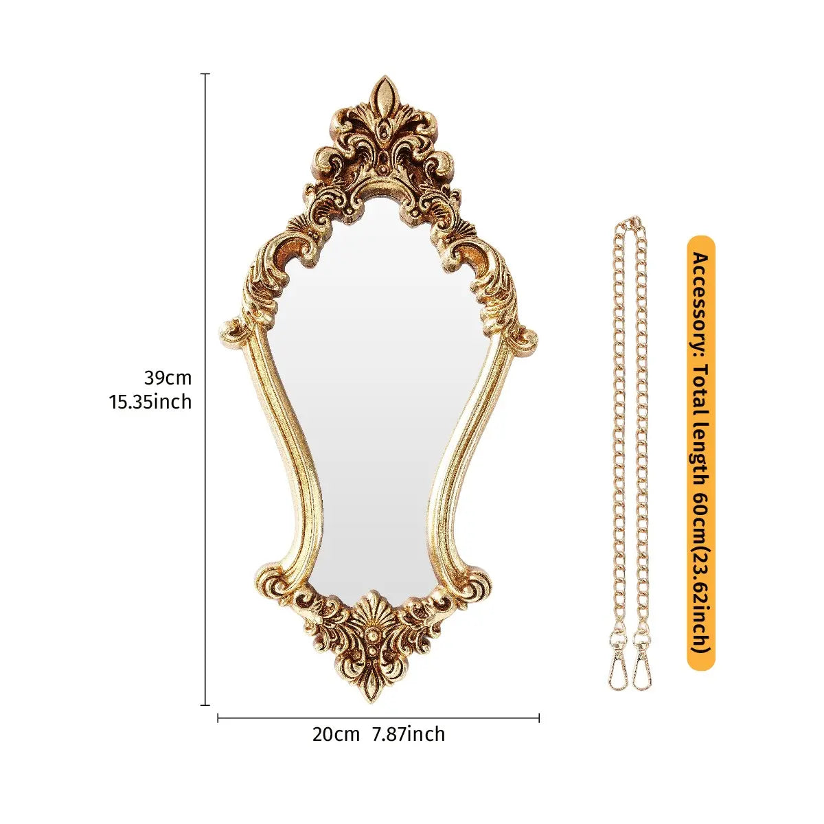 European Vintage Resin Wall Mirror
