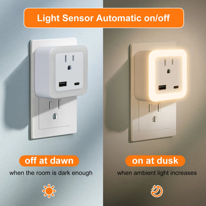2-Pack USB Wall Night Lights