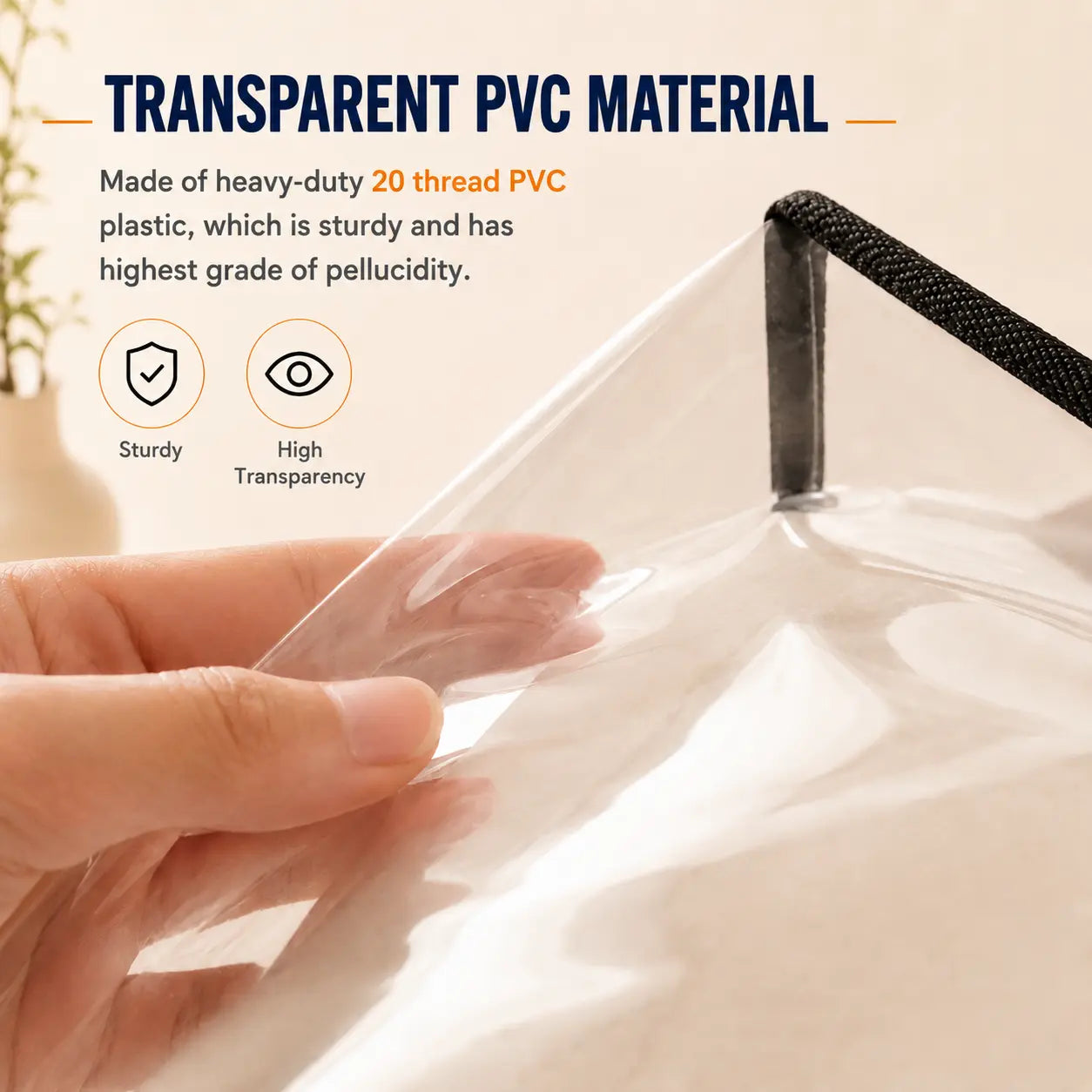 Clear PVC Storage Box with Handle - Dustproof Durable Organizer