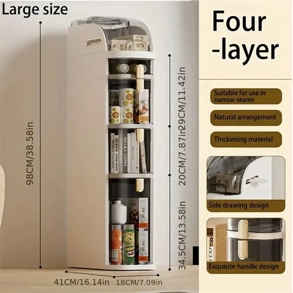 4-Layer Ultra-Thin Bathroom Storage Cabinet