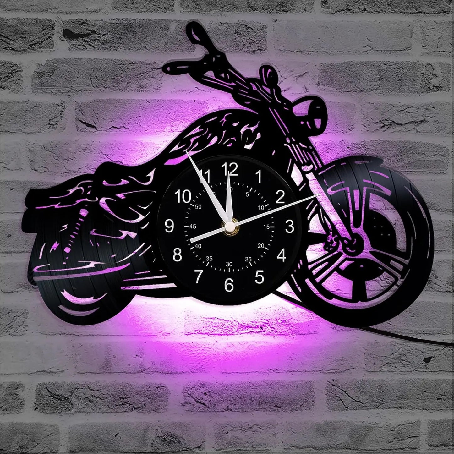 Motorcycle Vinyl Record Wall Clock