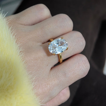 Oval Cut Cubic Women Fasion Ring